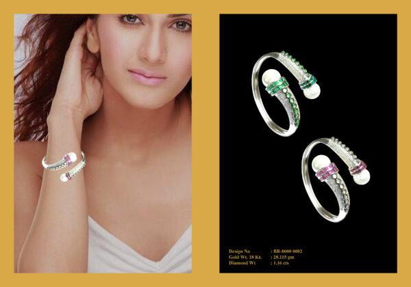 Bracelet With Diamonds Stones & Pearls