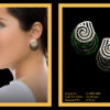 Earrings With Diamonds & Black Stones