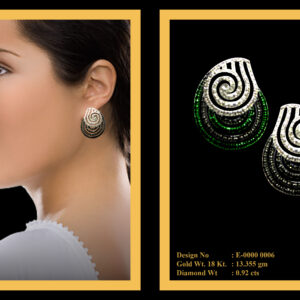 Earrings With Diamonds & Black Stones