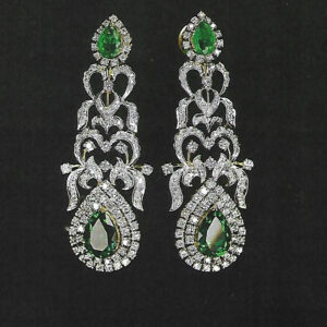 Earrings With Diamonds & Colour Stones