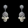 Earrings With Diamonds & Pearls