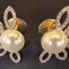 Earrings With Diamonds & Pearls