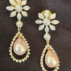 Earrings With Diamonds & Pearls