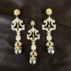 Pendant Earring Set With Diamonds & Pearls