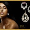 Pendant Earrings Set With Diamonds & Pearls