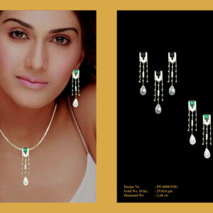 Pendant Earrings Set With Diamonds & Stones