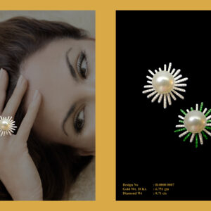 Ring With Diamonds & Pearl